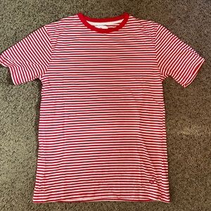 Men’s Red and White striped Pacsun T-Shirt